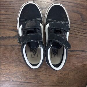 Vans Kids Black and White Velcro Sneakers